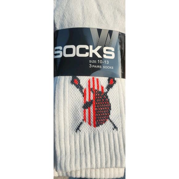 Socks, Knee/Calf High White w/2nd Amendment Decal, Cotton/Spandex, 3 Pair P/Pk. - Picture 1 of 4